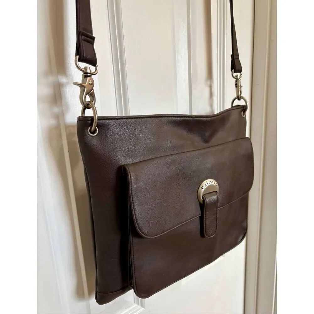 UNLISTED by KENNETH COLE Vintage Messenger Crossbody w/ Brushed Nickel Hardware